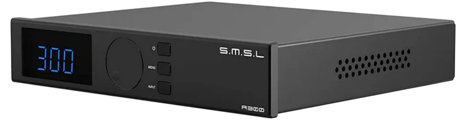 SMSL A300 na cor cinza, com uma tela lcd na frente e botões seletores