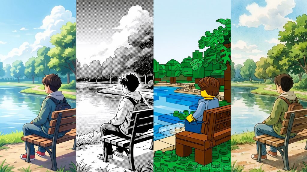 estilos de IA: anime, mangá, LEGO e animação japonesa