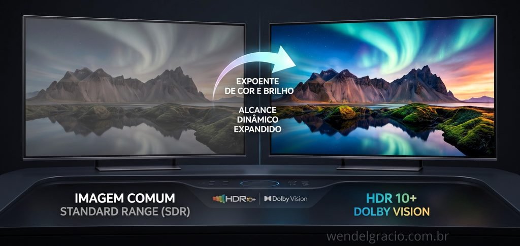 Diferença visual entre imagem comum e imagem com HDR