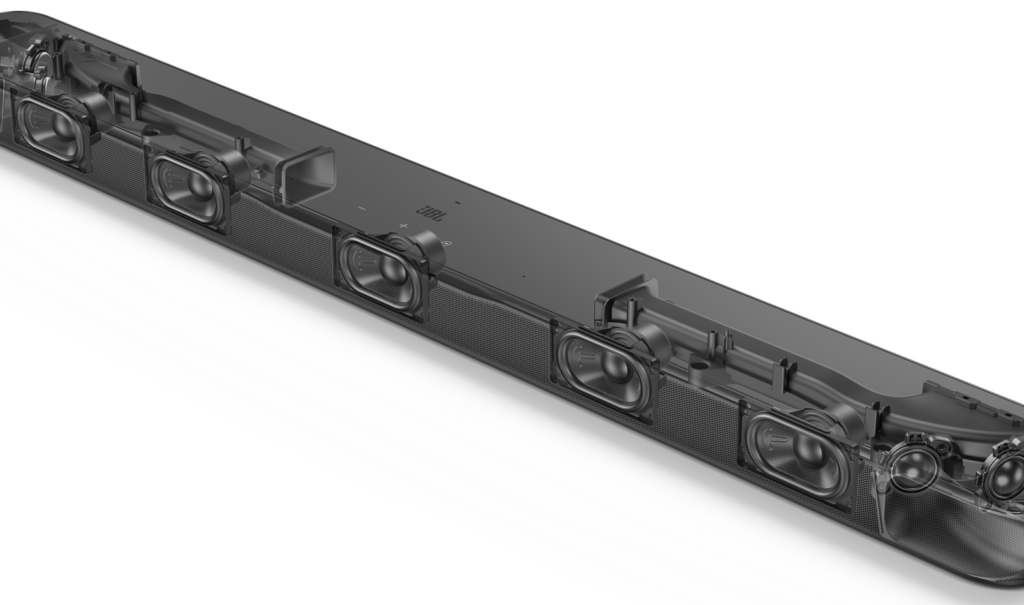 Distribuição dos alto falantes internos JBL Bar 500MK2. Fonte: JBL.